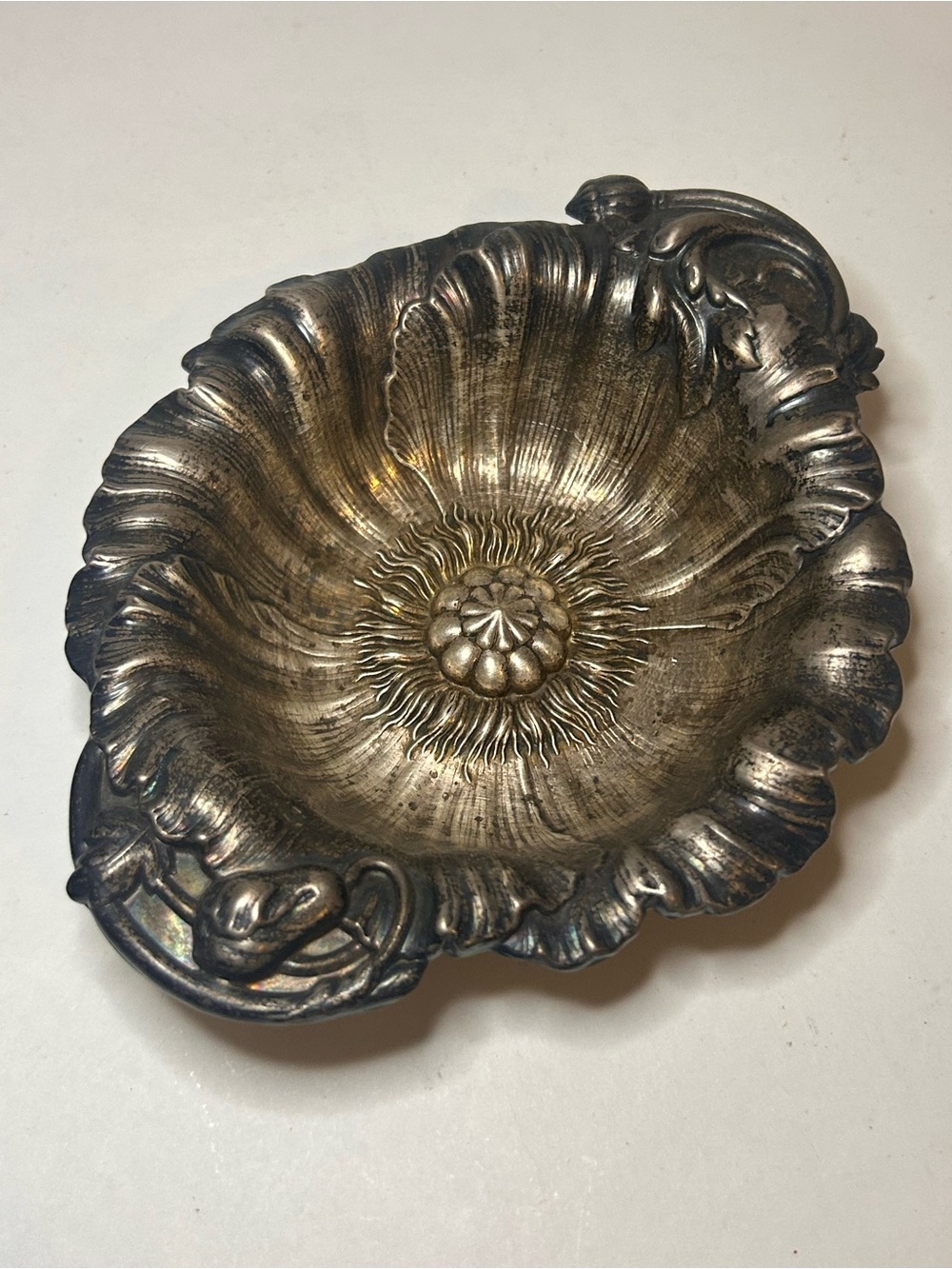 Reed‎ & Barton Sterling Les CINQ FLEURS Poppy X404 MASTER Nut Dish Art Nouveau